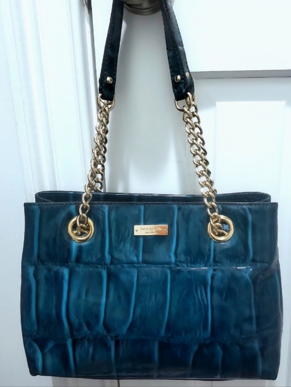 Kate Spade Knightsbridge croc embossed Helena Tote bag-Rare